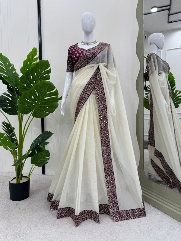 Ivory Enchant Saree