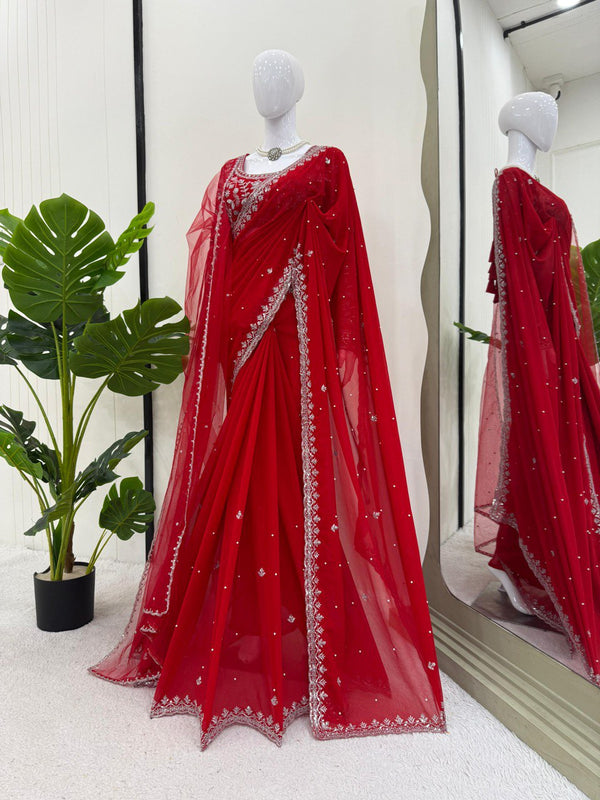 Ruby Radiance saree