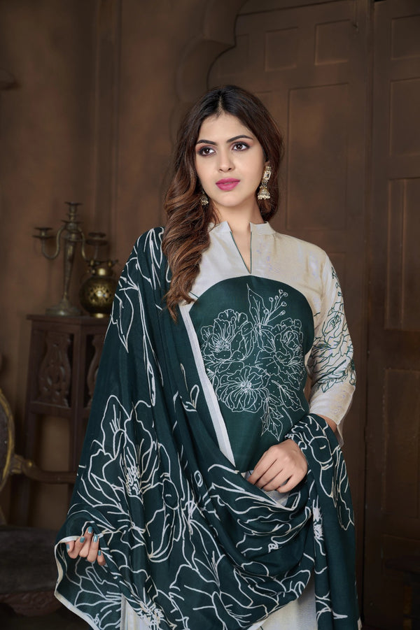 Emerald Bloom Elegance Suit Set