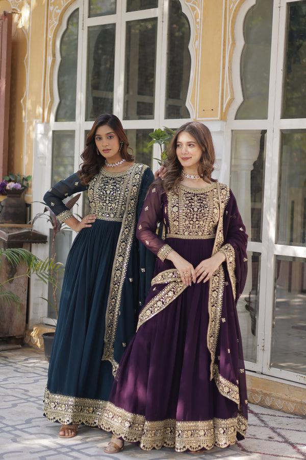 Classic Embroidered Anarkali Gowns
