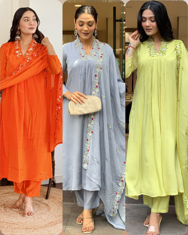 Embroidery Soft Cotton Suit Set