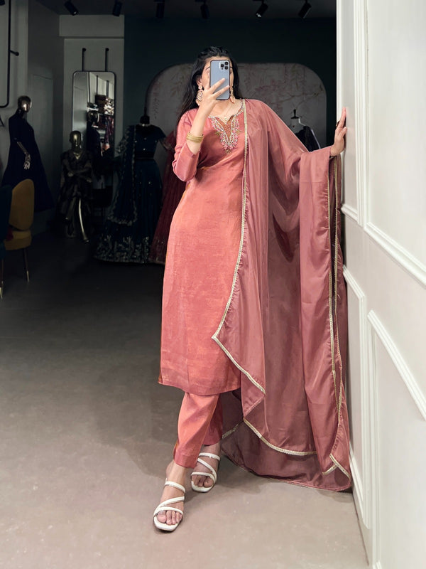 Rosewood Embroidered Suit Set