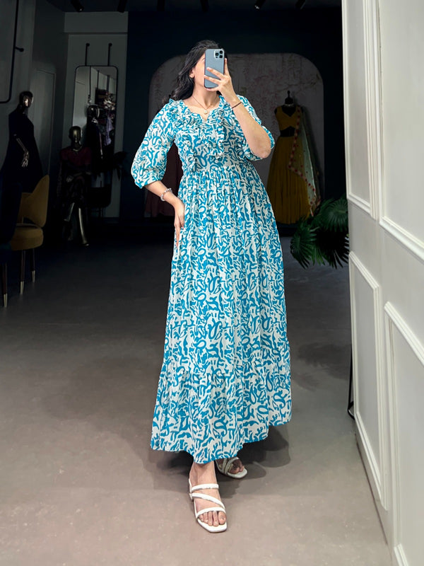 Abstract Print Maxi Dress