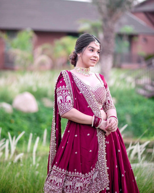 Royal Maharani Embroidered Bridal Lehenga Set