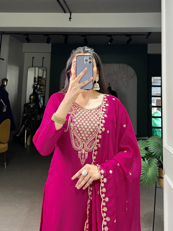 Rani Pink Straight Suit Set
