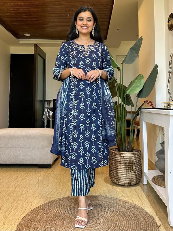 Rangrez Handblock Cotton Suit Set